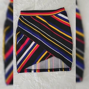 Striped Color Combo Mini Skirt in Size S Fits Like XS by Fashion Nova